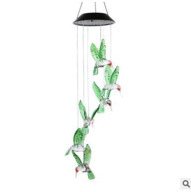 Color-Changing LED Solar Hummingbird Wind Chime – Vibrant Garden Light for Day and Night