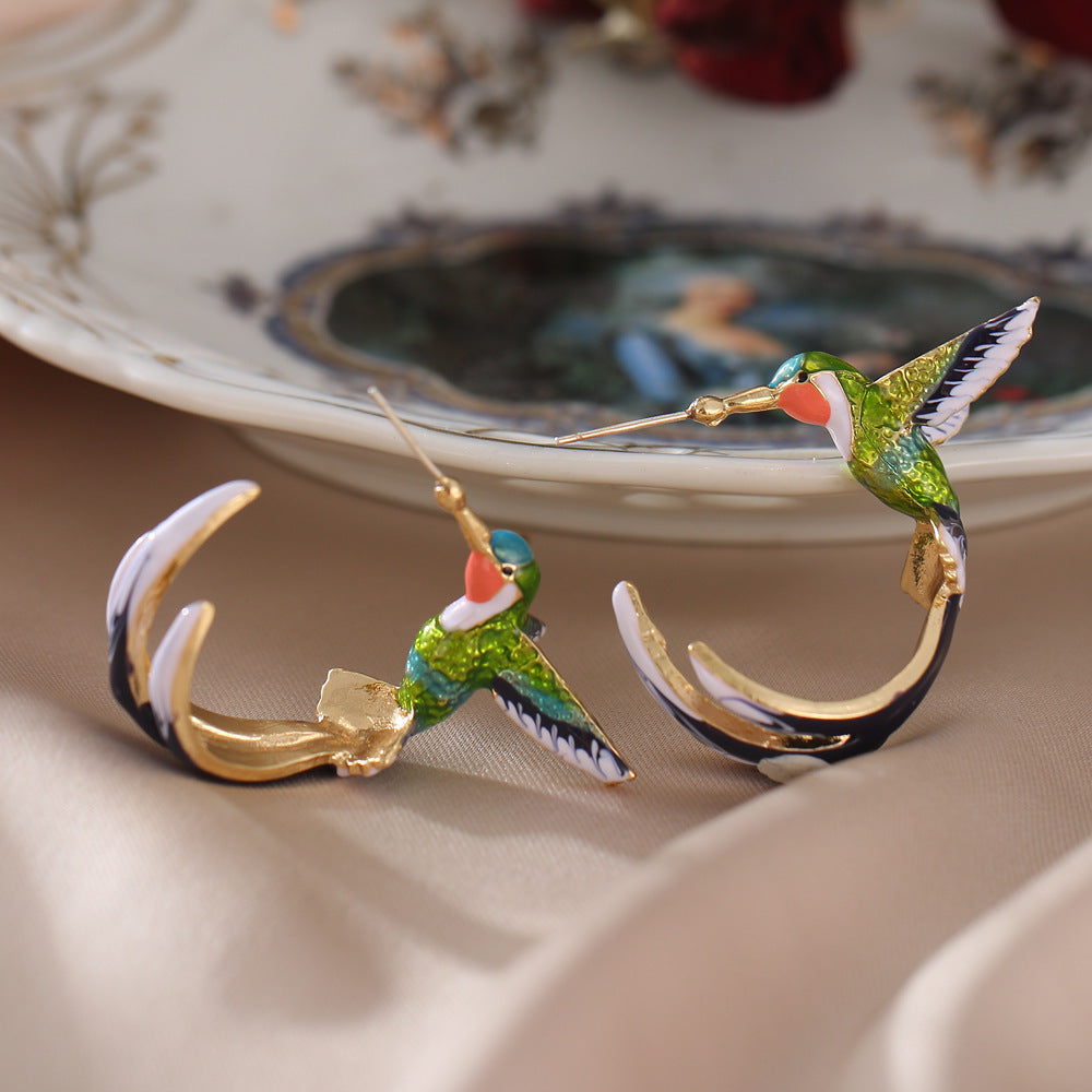 Adorable Hummingbird Shape Drop Earrings – Perfect for Nature Lovers