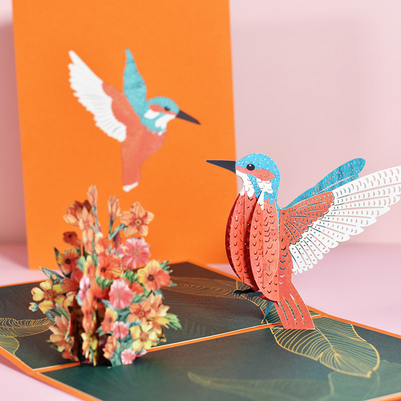 Unique Handmade Hummingbirds Greeting Card: Perfect for Birthdays and Festivals