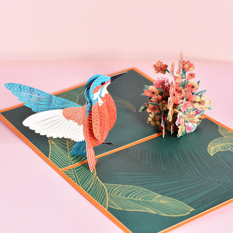 Unique Handmade Hummingbirds Greeting Card: Perfect for Birthdays and Festivals