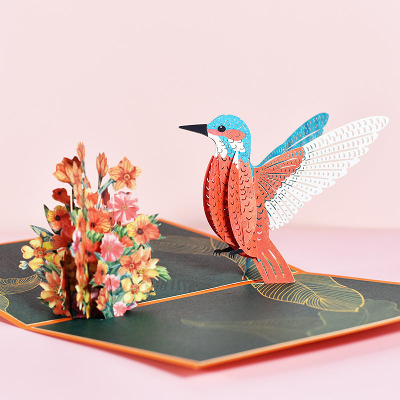 Unique Handmade Hummingbirds Greeting Card: Perfect for Birthdays and Festivals