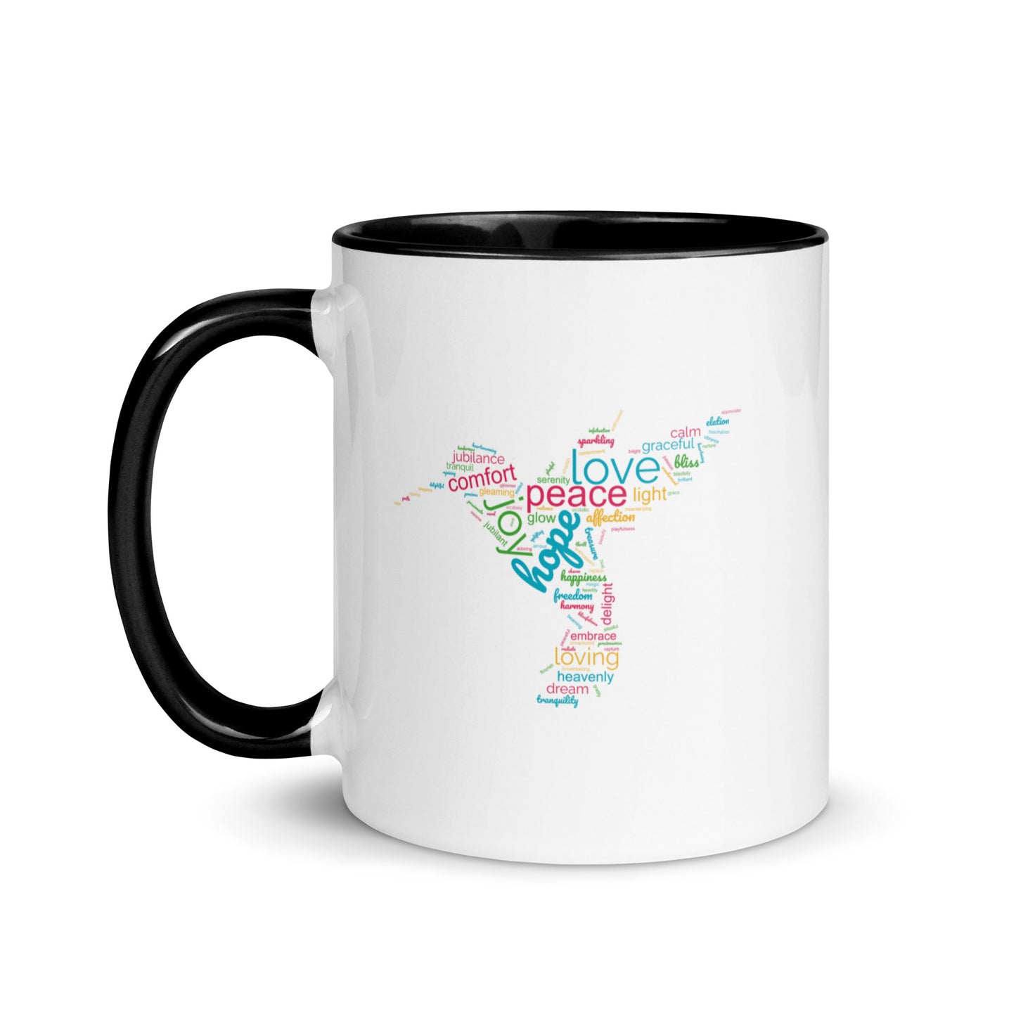 Colourful Hummingbird Mug with Colour Inside Capturing the True Essence: Small Hearts, Big Love