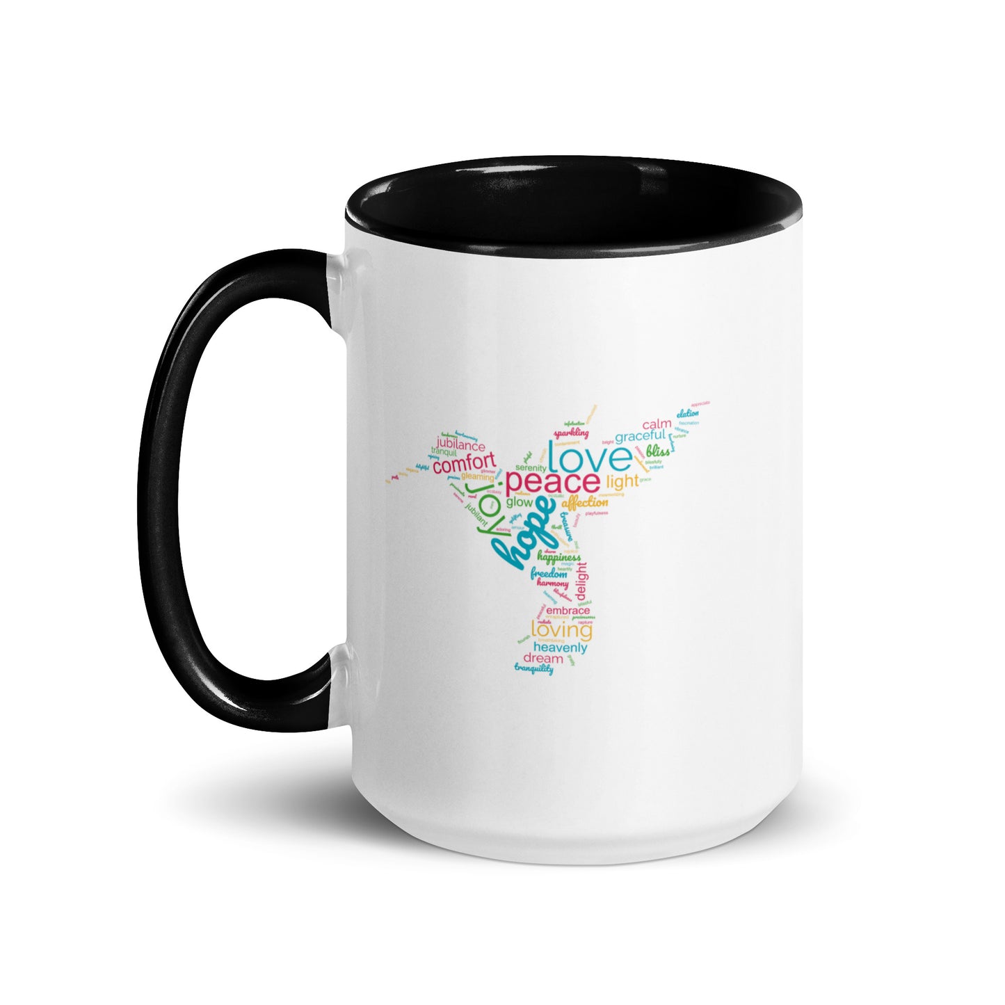 Colourful Hummingbird Mug with Colour Inside Capturing the True Essence: Small Hearts, Big Love