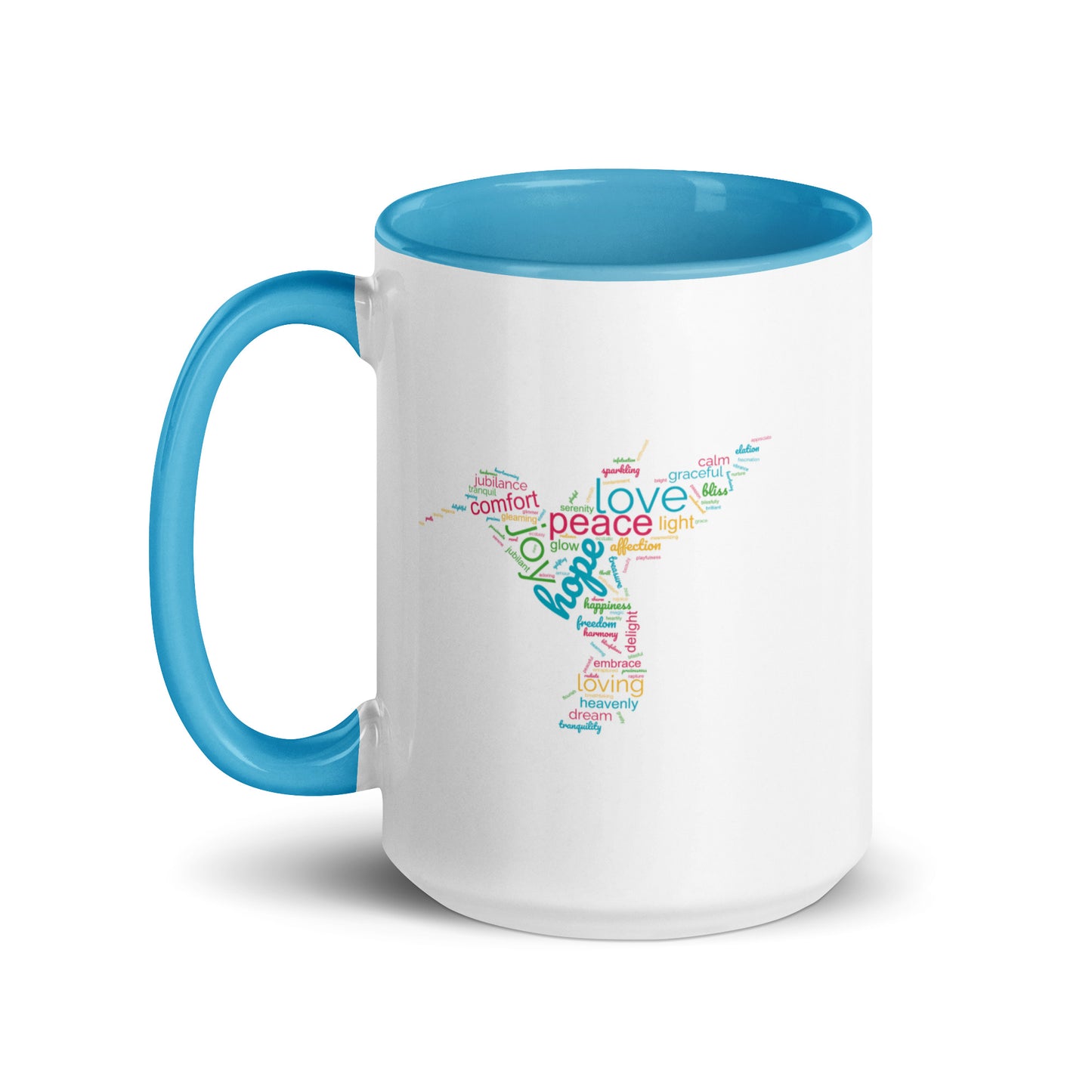 Colourful Hummingbird Mug with Colour Inside Capturing the True Essence: Small Hearts, Big Love