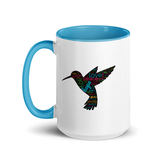 Beautiful Design Hummingbird Mug with Colour Inside Capturing the True Essence: Small Hearts, Big Love