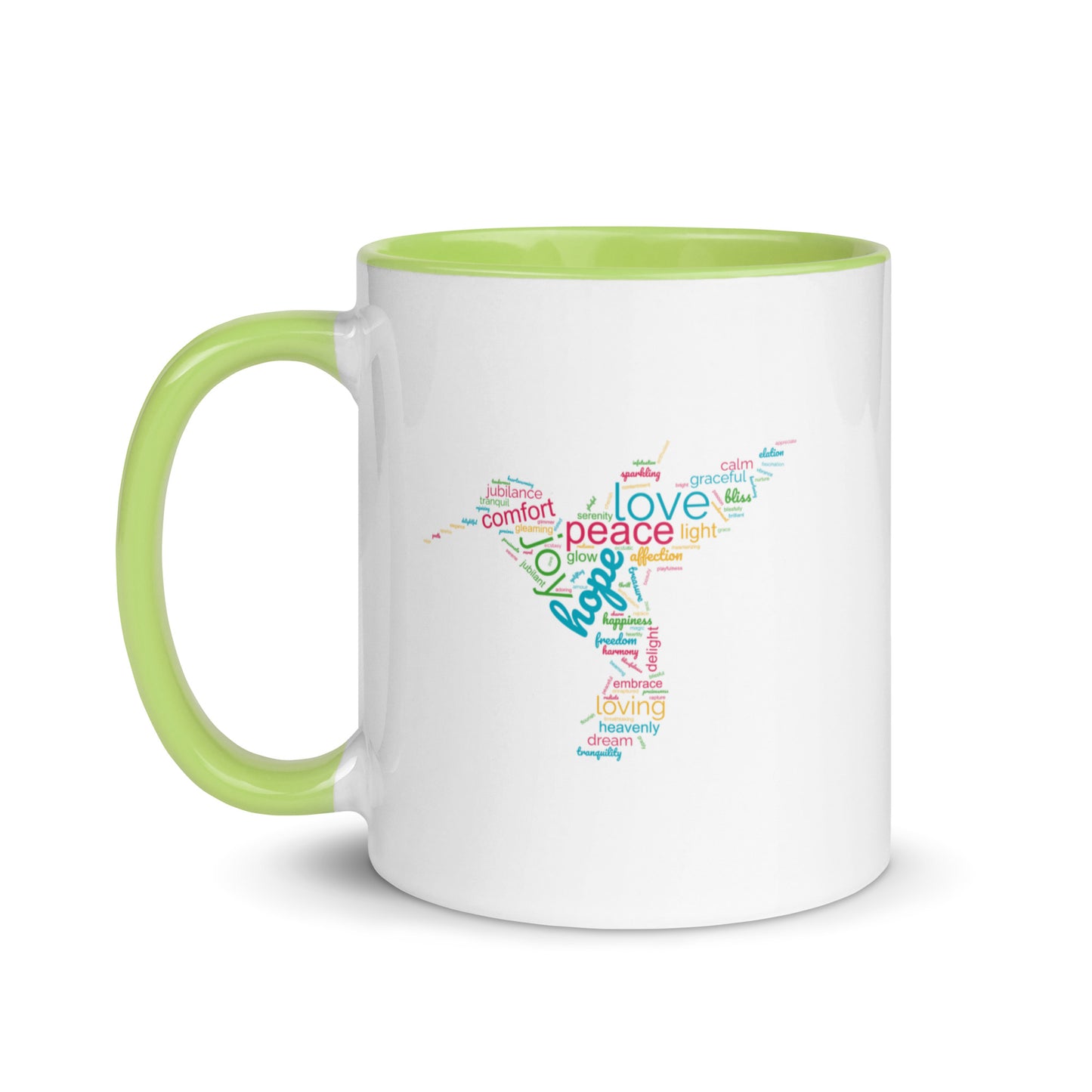 Colourful Hummingbird Mug with Colour Inside Capturing the True Essence: Small Hearts, Big Love