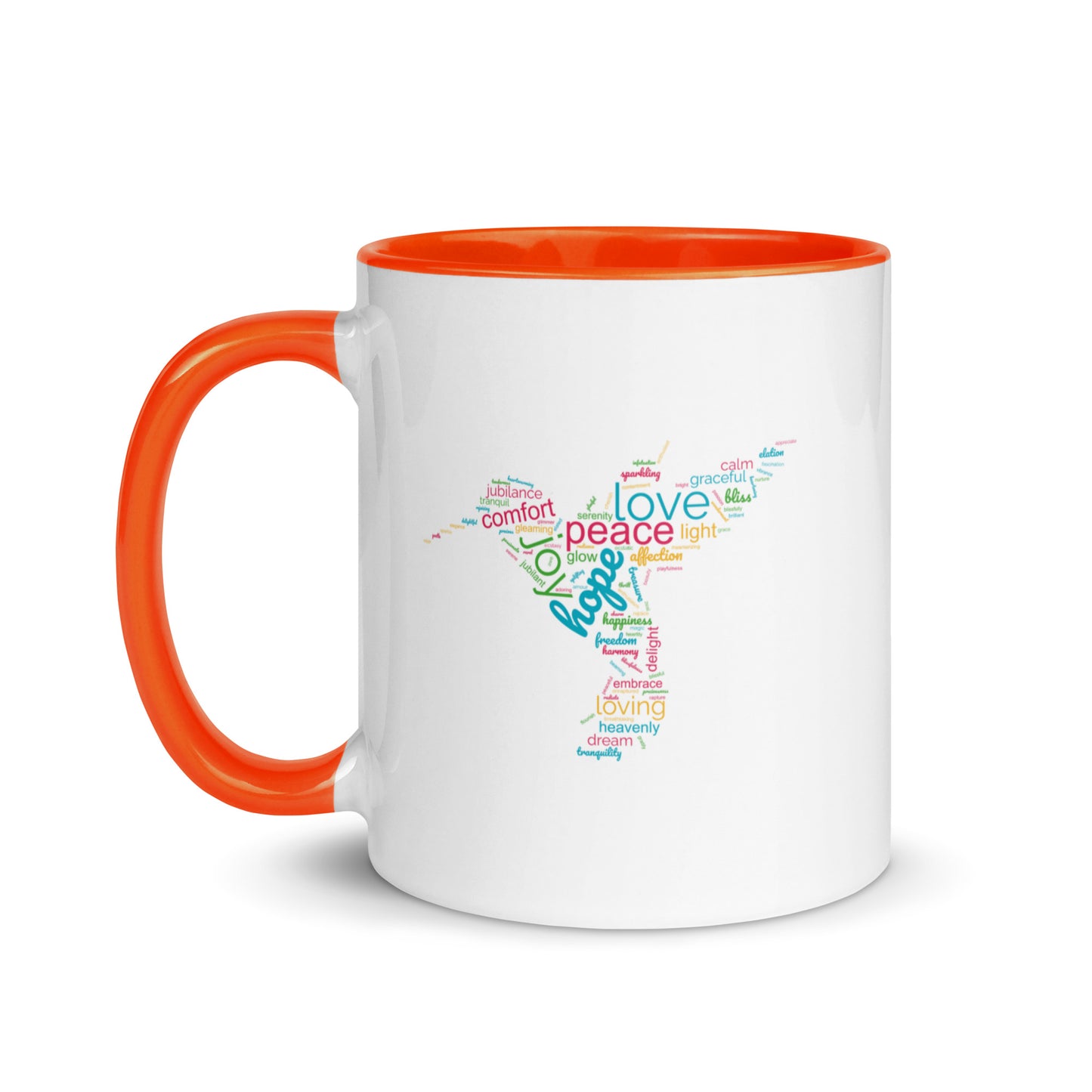 Colourful Hummingbird Mug with Colour Inside Capturing the True Essence: Small Hearts, Big Love