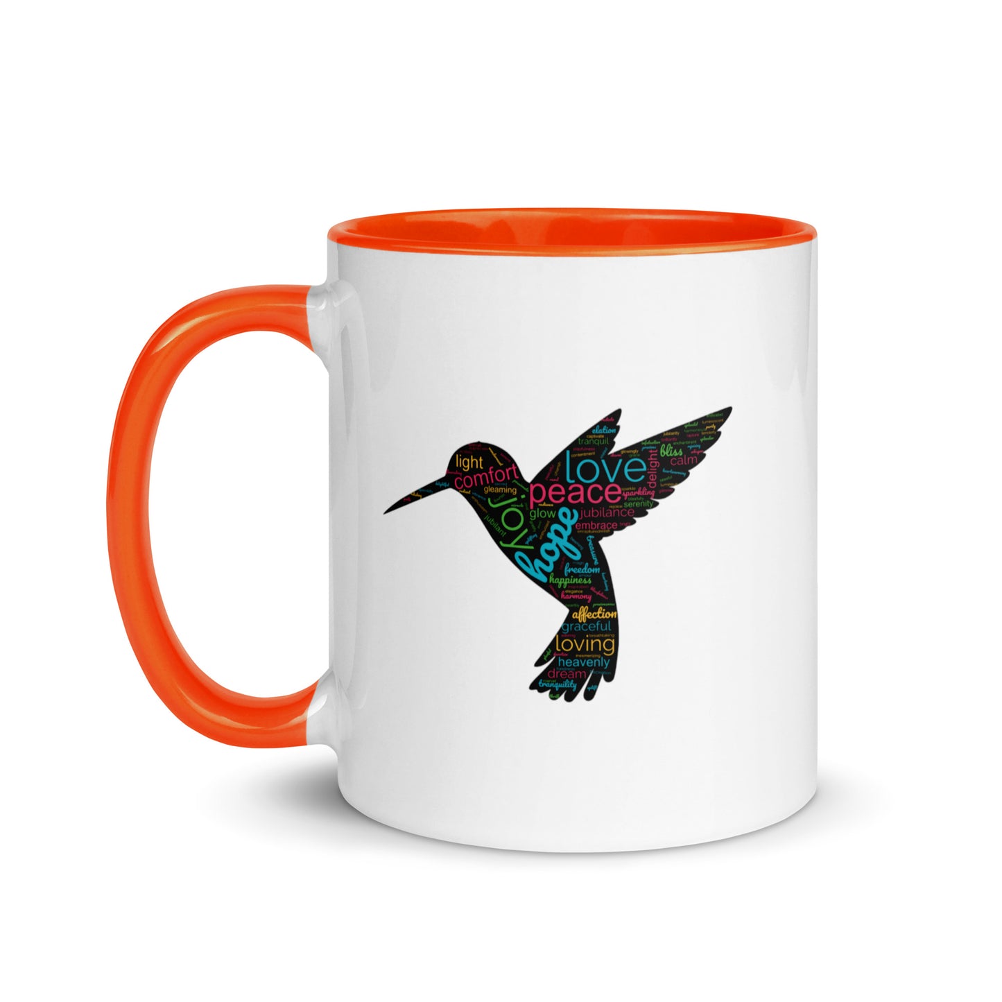 Beautiful Design Hummingbird Mug with Colour Inside Capturing the True Essence: Small Hearts, Big Love