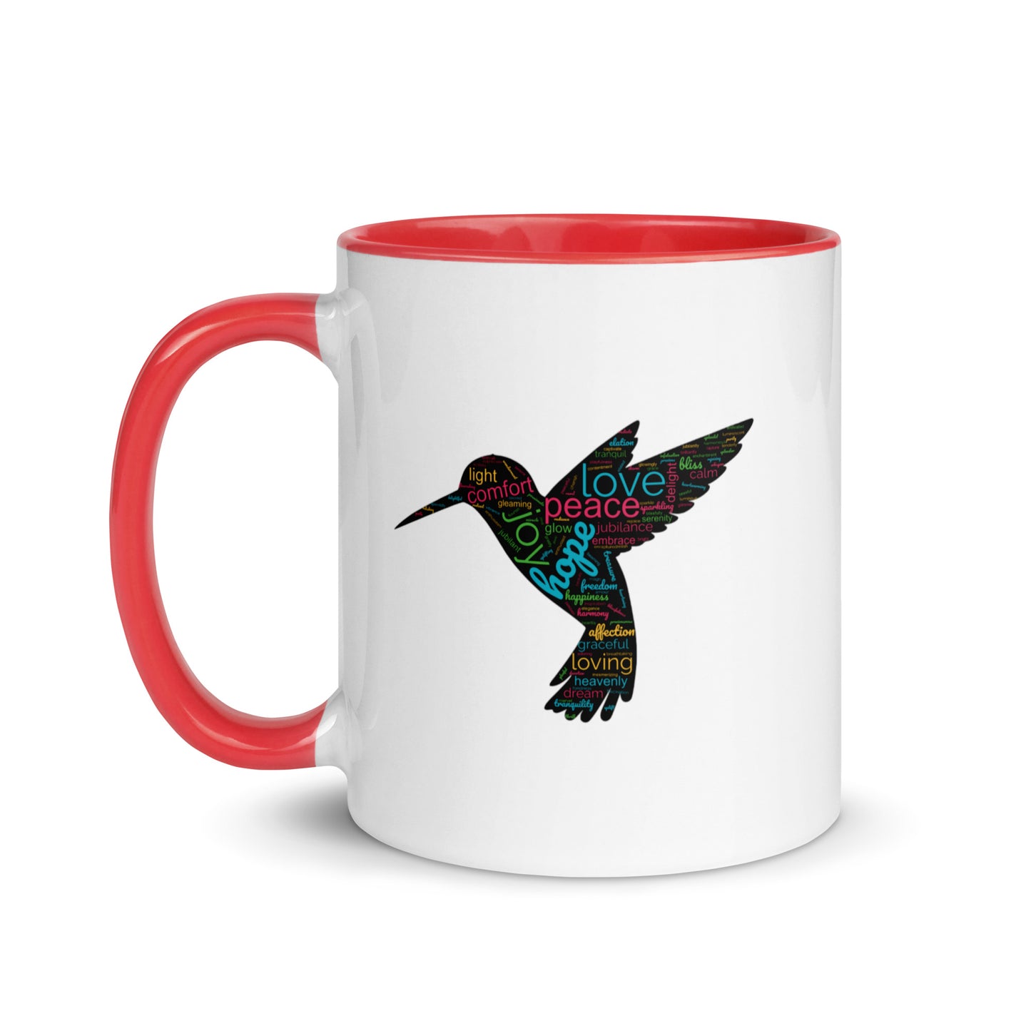 Beautiful Design Hummingbird Mug with Colour Inside Capturing the True Essence: Small Hearts, Big Love