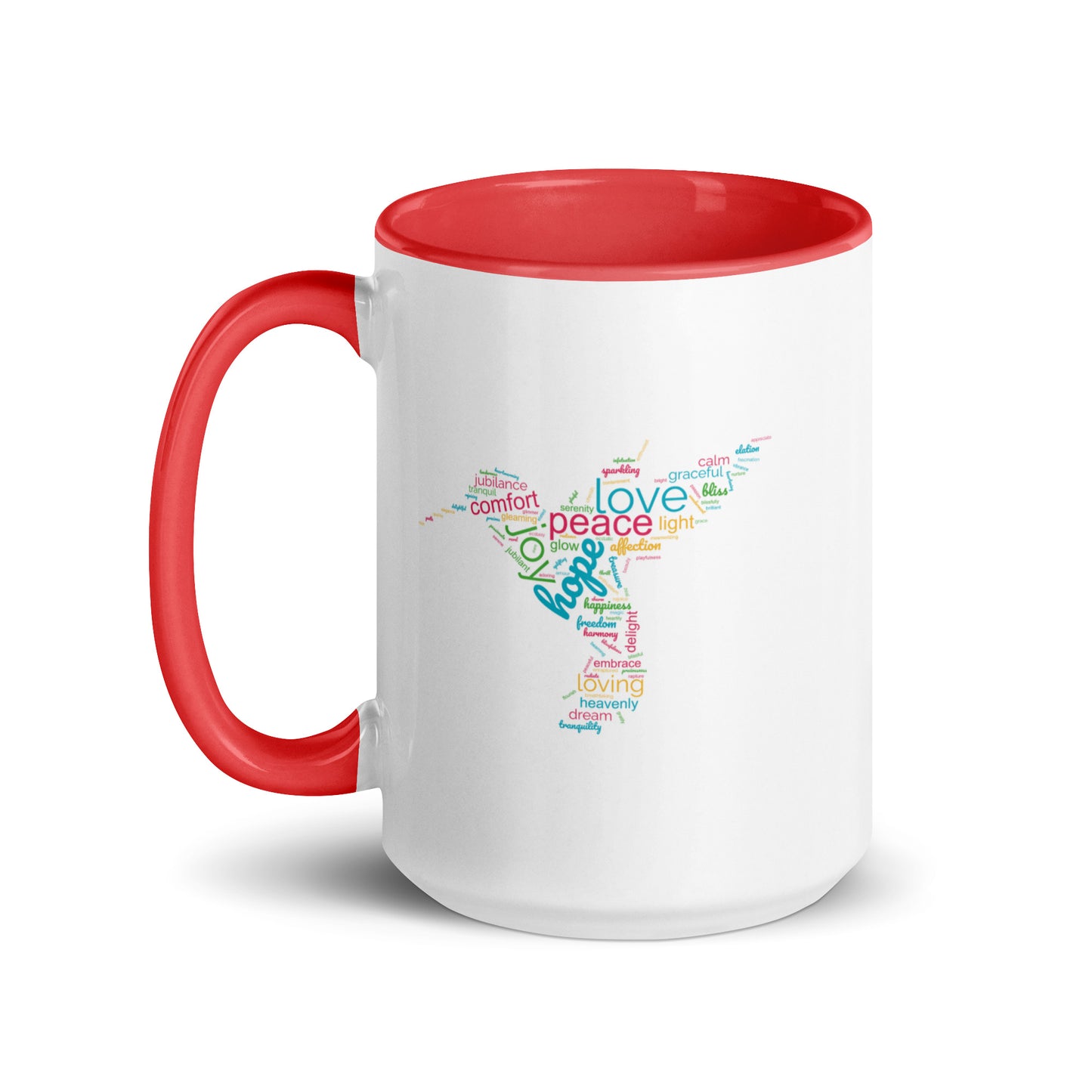 Colourful Hummingbird Mug with Colour Inside Capturing the True Essence: Small Hearts, Big Love