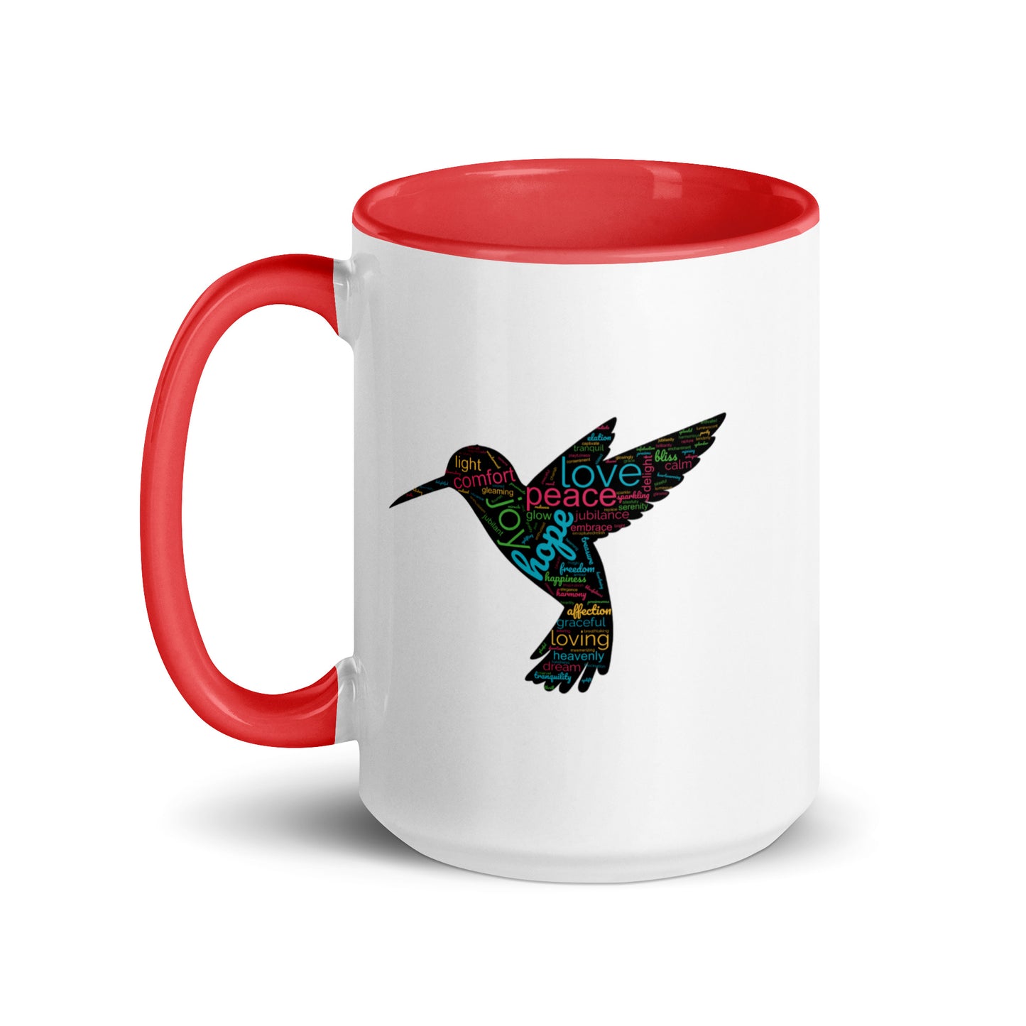 Beautiful Design Hummingbird Mug with Colour Inside Capturing the True Essence: Small Hearts, Big Love