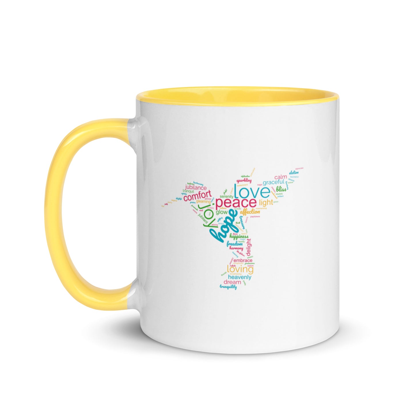 Colourful Hummingbird Mug with Colour Inside Capturing the True Essence: Small Hearts, Big Love