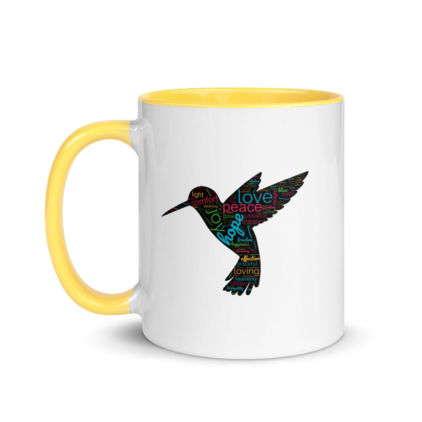 Beautiful Design Hummingbird Mug with Colour Inside Capturing the True Essence: Small Hearts, Big Love